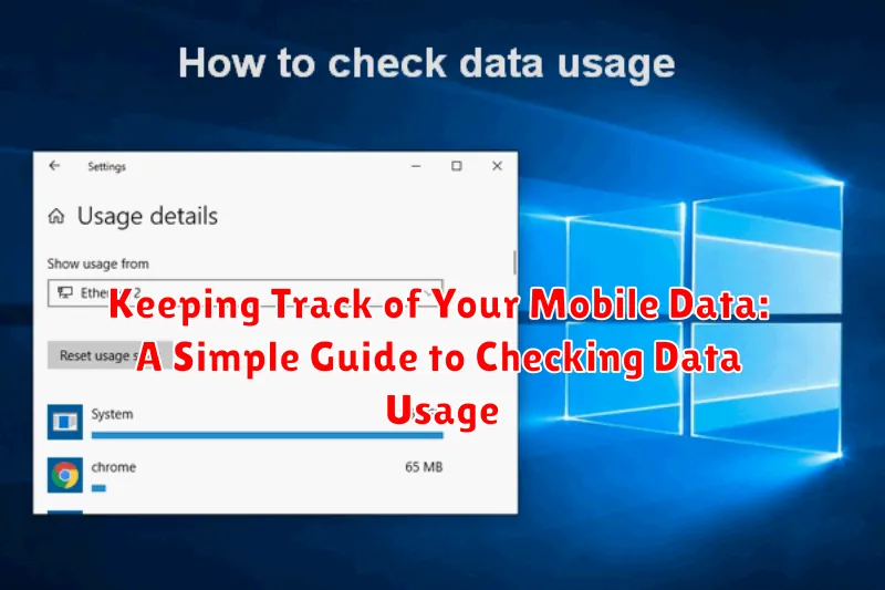 Keeping Track of Your Mobile Data: A Simple Guide to Checking Data Usage