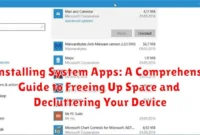 Uninstalling System Apps: A Comprehensive Guide to Freeing Up Space and Decluttering Your Device
